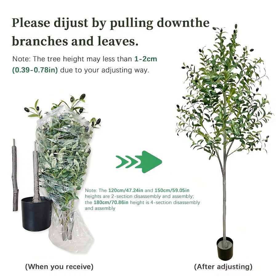 Arbre d'Olive Artificiel, Plante en Soie de 6 Pieds avec Feuilles et Fruits pour D¨¦coration Int¨¦rieure Moderne, Id¨¦al pour No?l
