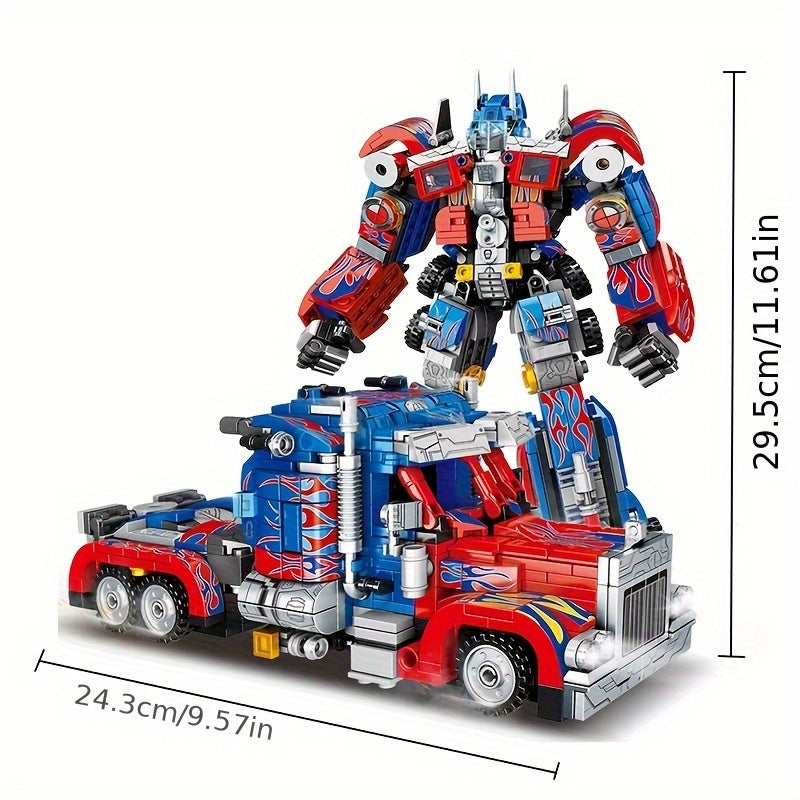 1000+pcs ABS Building Bricks Toy, 2-in-1 Transforming Car Model Building Set, Creative Construction Blocks for Home Decor, Durable Construction, Ideal Christmas\u002FHalloween\u002FThanksgiving Gift, Vibrant Display, Construction Toy Set
