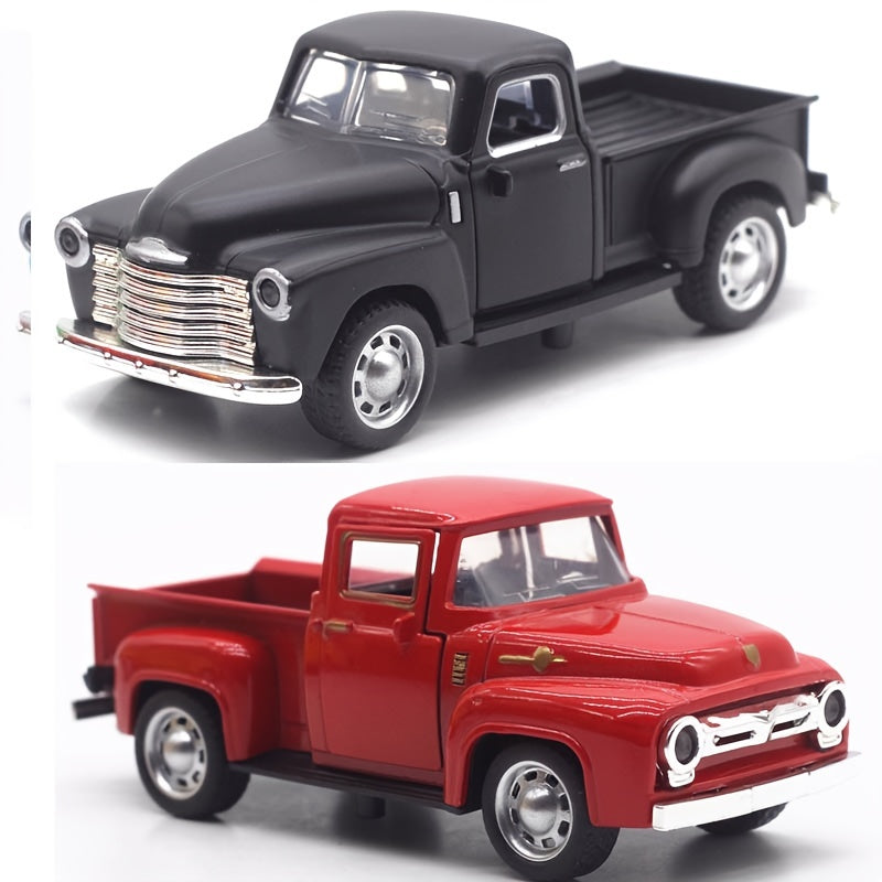 Simulation 1:32 Alloy Vintage Pickup Truck Model Children's Toys Automobile Pendulum Parts Huili Car Model Boy Toys Christmas, Halloween Gift for winter