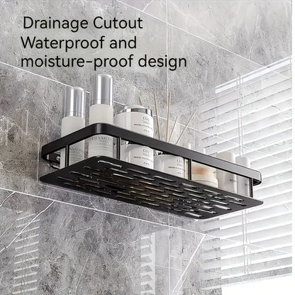 2pcs Black Rust-Proof Polished Metal Bathroom Shelves, Wall-Mounted No-Drill Hanging Shower Caddy for Shampoo, Conditioner, and Toiletries ¨C Space-Saving and Stylish Bathroom Organizer, Spacesaving Caddy | Sleek Shower Design | Durable Bathroom Item