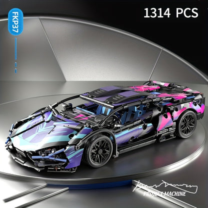1314pcs Technology Series Classic Cyber Style Racing Car Building Blocks City Famous Super Cars MOC Assembly Toy Easter Gift Birthday Present
