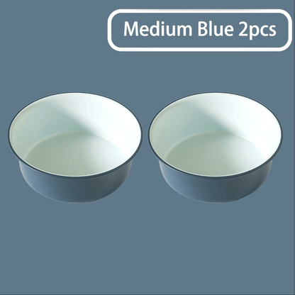 Multi-piece set of large, medium and small round plastic washbasins - durable, thick, modern style washbasins suitable for kitchen, bathroom and outdoor use - easy to clean, space-saving, versatile