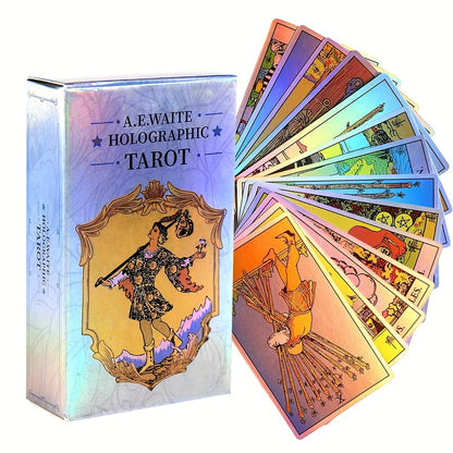 Classic Holographic Rider-Waite Tarot Card Classic Rider-Waite Tarot Card Game With Holographic Flash Cards