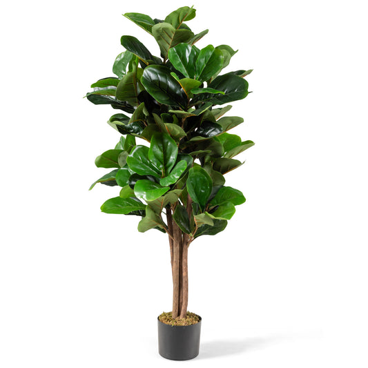 Arbre de Figuier Fiddle Leaf Artificiel TANGKULA de 4 pieds avec Jardini¨¨re de Mousse R¨¦aliste - Verdure Exub¨¦rante pour D¨¦coration Int¨¦rieure & Ext¨¦rieure, Mat¨¦riau PP Durable, Entretien Facile